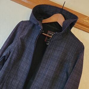 Point Zero Purple/Navy Plaid Trench Coat